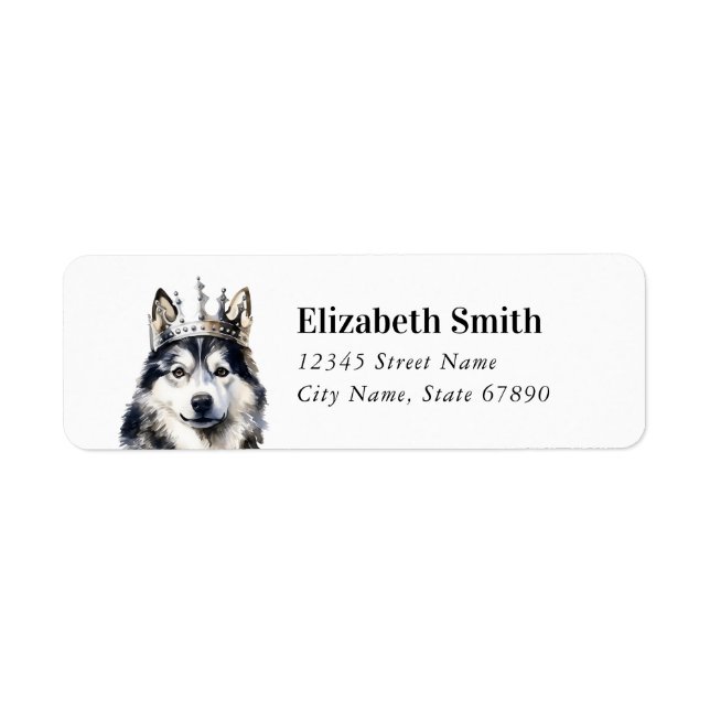 Husky Dog Return Address Labels (Front)