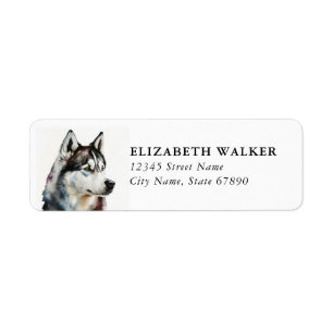 Husky Dog Return Address Labels