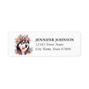Husky Dog Return Address Labels