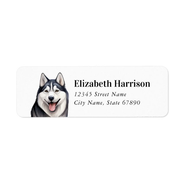 Husky Dog Return Address Labels (Front)