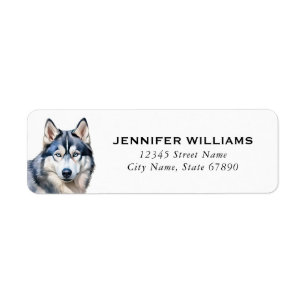 Husky Dog Return Address Labels