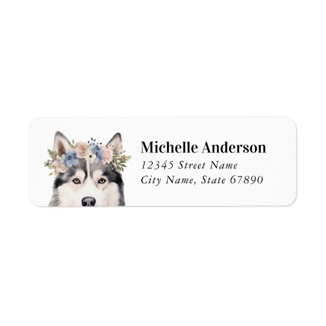 Husky Dog Return Address Labels (Front)