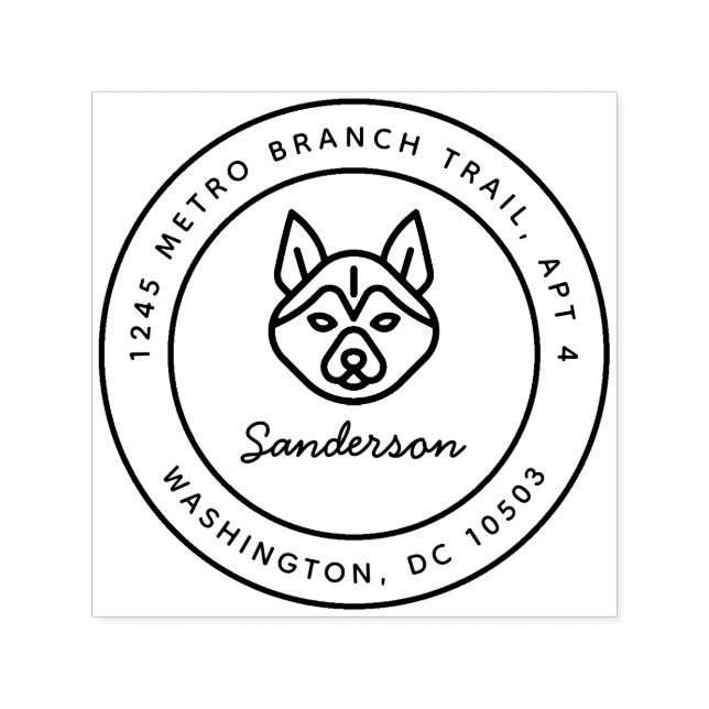 Husky Dog Return Address Stamp Self-Inking (Design)
