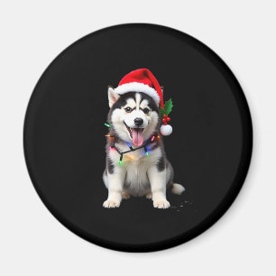 Husky Dog Santa Hat Christmas Tree Xmas Gifts For Magnet