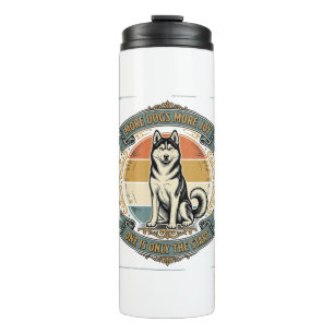Husky Dog Shirt Vintage Engraving One More Dog Des Thermal Tumbler