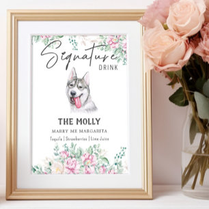 Husky Dog Signature Drink Sign