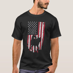Husky Dog Silhouette USA S, 4Th Of July American F T-Shirt
