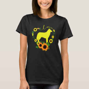 Husky Dog Sunflower Heart T-Shirt
