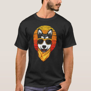 Husky Dog Sunset T-Shirt