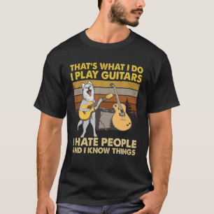 Husky Dog That's What I Do I Play Guitars, Dog Ret T-Shirt