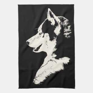 Husky Dog Towel Husky Malamute Pup Tea Towel