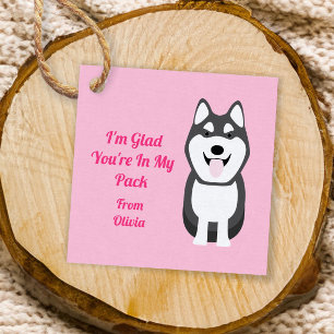 Husky Dog Valentine's Day Party Favour Tags