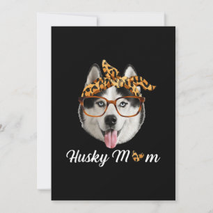 Husky Dog Wearing Headband Dog Day Gift Holiday Card
