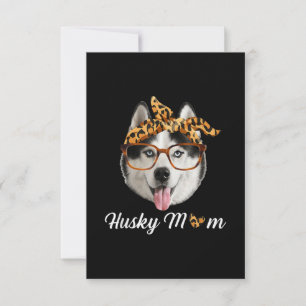 Husky Dog Wearing Headband   Dog Day Gift RSVP Card