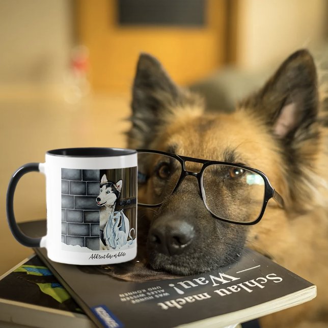 Husky Dog White Dragon Adventure Mug (Creator Uploaded)