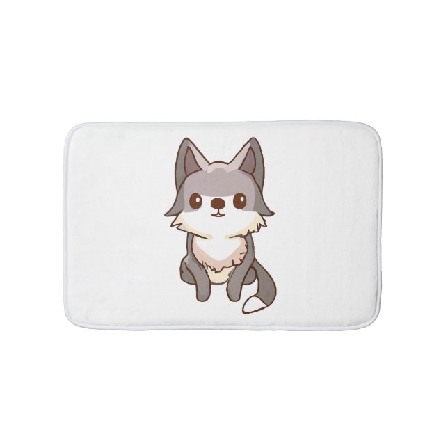 Husky Dog Wolfhound Bath Mat (Front)