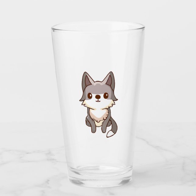 Husky Dog Wolfhound Glass (Front)