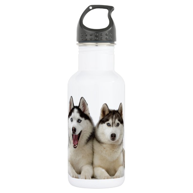 Husky Dogs 532 Ml Water Bottle (Front)