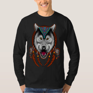 Husky Dream Catcher Brown Native American Indian F T-Shirt