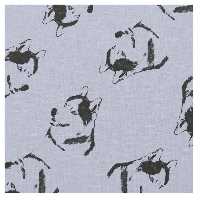 Husky Fabric Husky Malamute Fabrics Dog Textiles (Close Up)