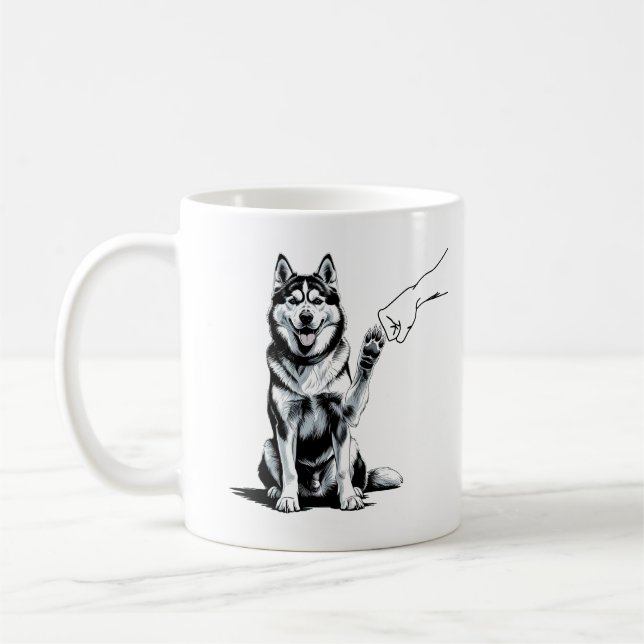  Husky Fist Bump Tee – Loyalty Meets Style Coffee Mug (Left)
