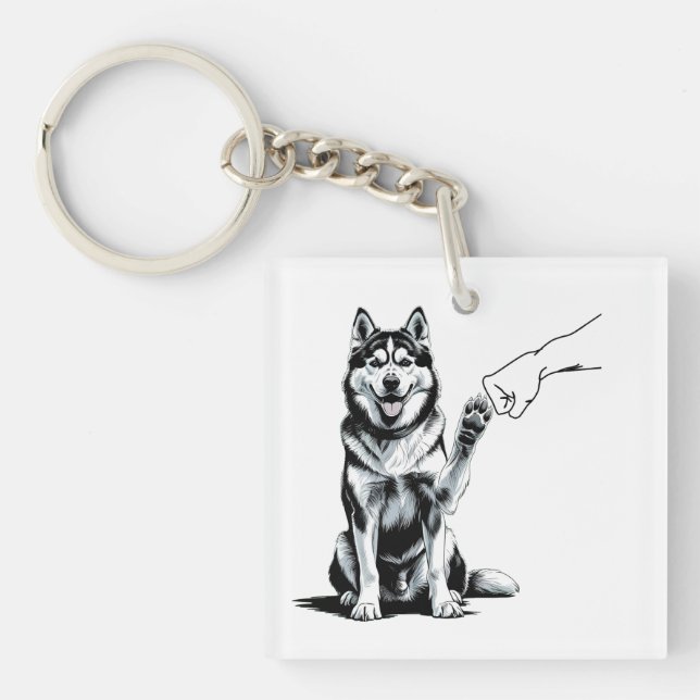  Husky Fist Bump Tee – Loyalty Meets Style Key Ring (Front)