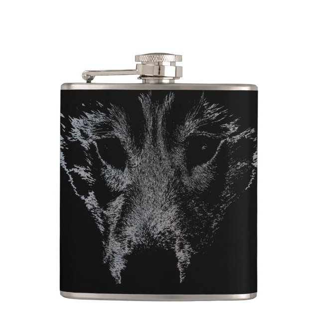 Husky Flask Custom Husky Wolf Pup Drink Flask (Front)
