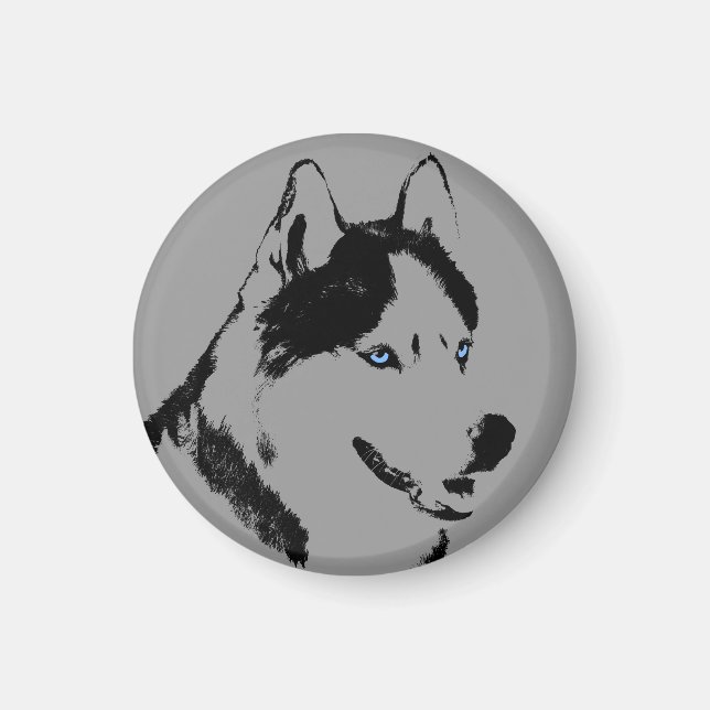 Husky Fridge Magnet Alaskan Sled Dog Magnet / Gift (Front)