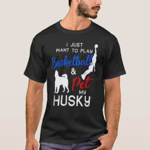 Husky Funny Basketball Dog Owner  Xmas T-Shirt