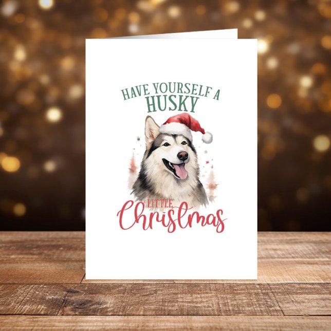 Husky funny Christmas Happy Holidays Holiday Card (Creator Uploaded)