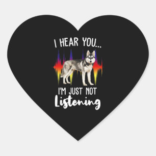 Husky Gift Fun Siberian Husky Hear You Heart Sticker