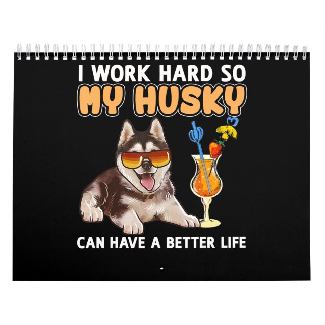 Husky gift | Funny Husky Lovers Gifts Calendar (Cover)