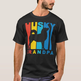 Husky Grandpa black T-Shirt