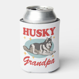 Husky Grandpa Dog Owner Siberian Husky Can Cooler