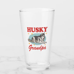Husky Grandpa Dog Owner Siberian Husky Glass