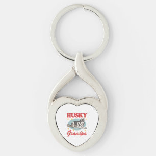 Husky Grandpa Dog Owner Siberian Husky Key Ring