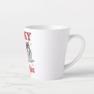 Husky Grandpa Dog Owner Siberian Husky Latte Mug