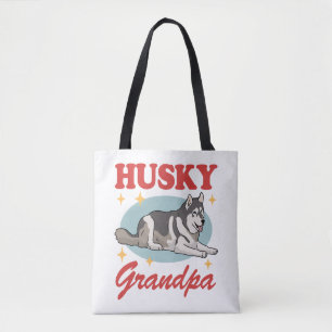 Husky Grandpa Dog Owner Siberian Husky Tote Bag