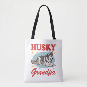 Husky Grandpa Dog Owner Siberian Husky Tote Bag