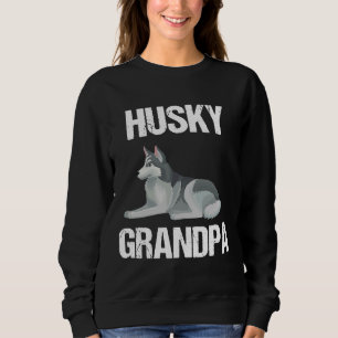 Husky Grandpa  Vector Siberian Husky Sweatshirt