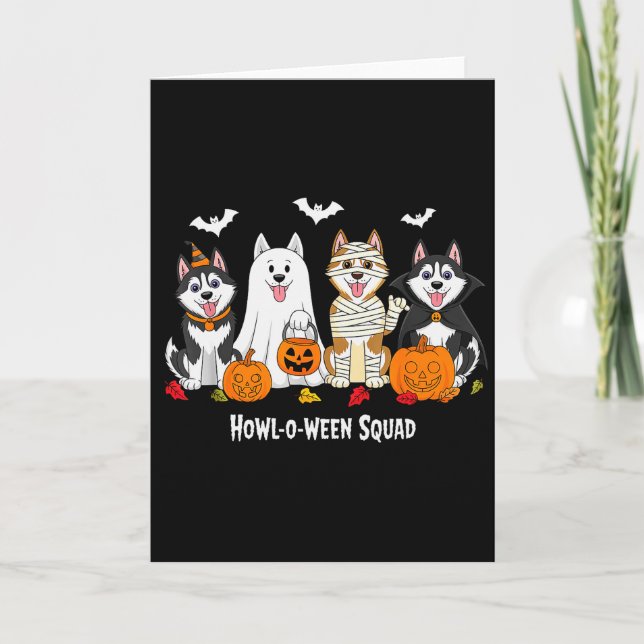 Husky Halloween Howl O Ween Squad  Card (Front)