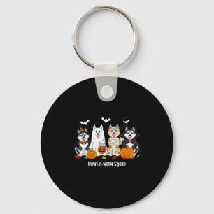 Husky Halloween Howl O Ween Squad  Key Ring