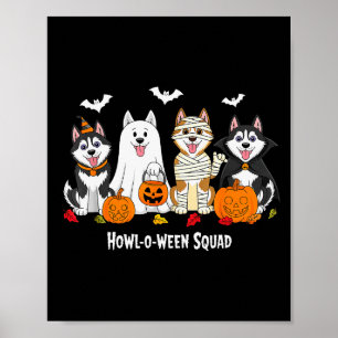 Husky Halloween Howl O Ween Squad  Poster