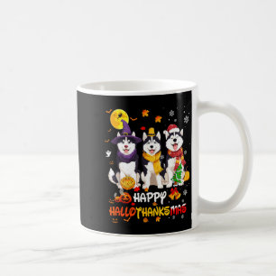 Husky Happy Hallothanksmas Dog Lover Christmas  Coffee Mug