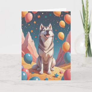 Husky Harmony Birthday Card