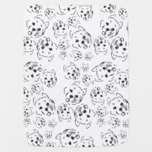 Husky Head Pattern Baby Blanket