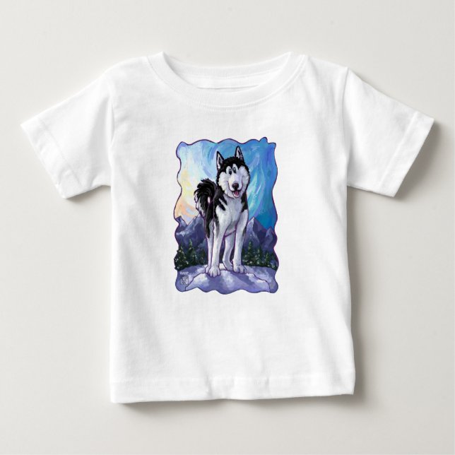 Husky Heads and Tails Baby T-Shirt (Front)