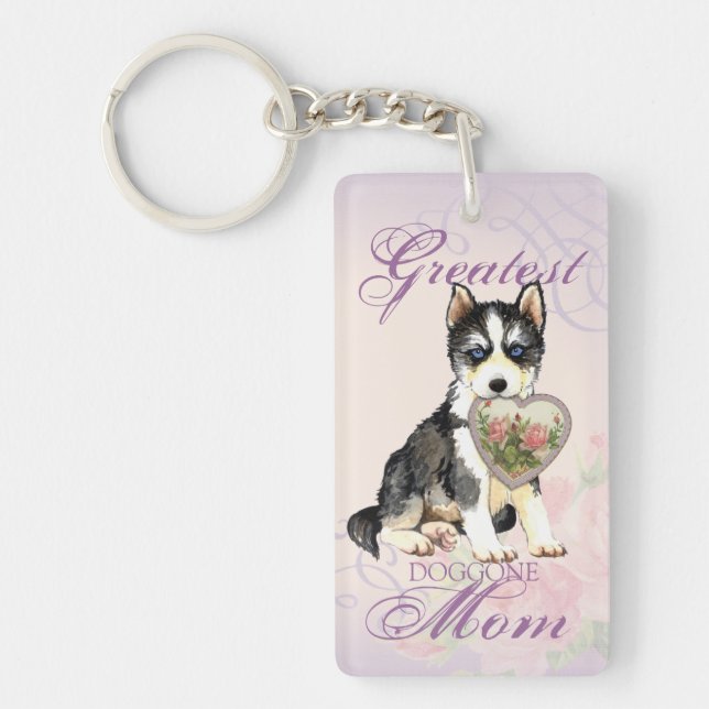 Husky Heart Mum Key Ring (Front)
