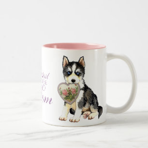 Husky Heart Mum Two-Tone Coffee Mug