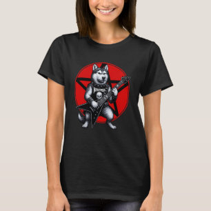 Husky Heavy Metal Guitar Rock Dog Lover T-Shirt